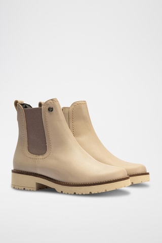 Bottines en cuir nappa - Beige