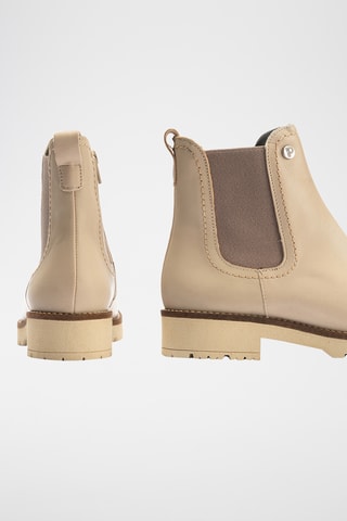 Bottines en cuir nappa - Beige