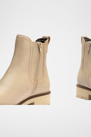 Bottines en cuir nappa - Beige