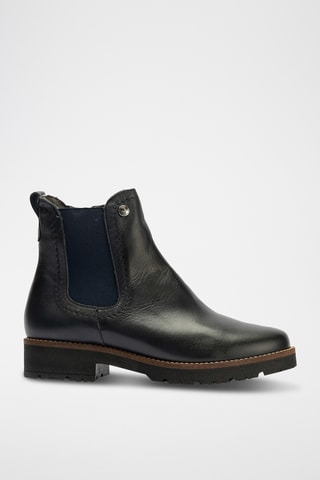 Bottines en cuir nappa - Bleu marine