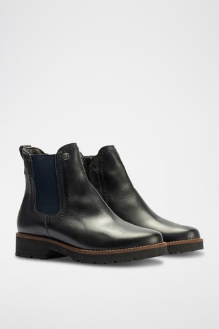 Bottines en cuir nappa - Bleu marine