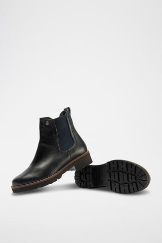 Bottines en cuir nappa - Bleu marine