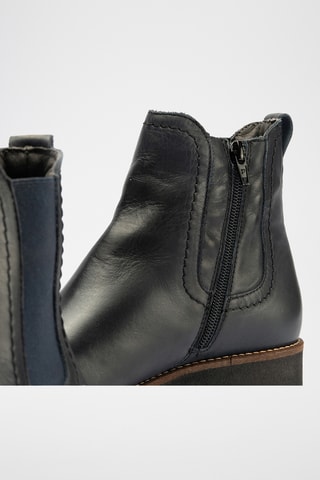 Bottines en cuir nappa - Bleu marine