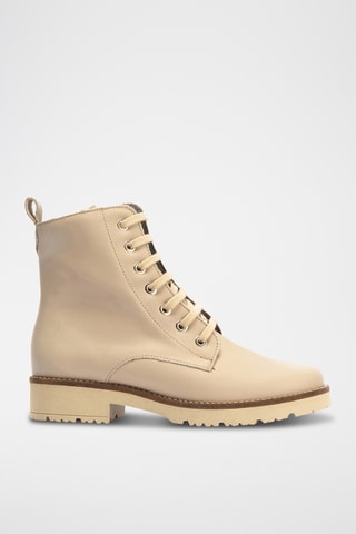 Bottines en cuir nappa - Beige