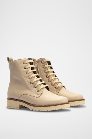 Bottines en cuir nappa - Beige