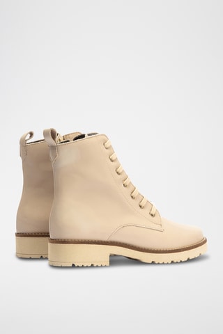 Bottines en cuir nappa - Beige