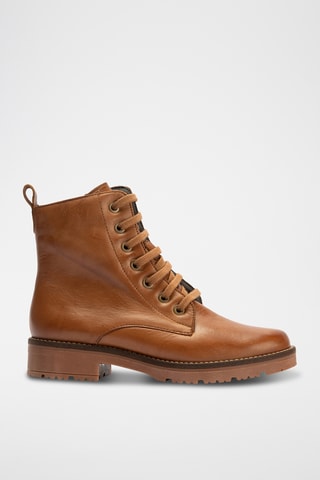 Bottines en cuir nappa - Camel