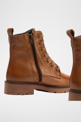 Bottines en cuir nappa - Camel