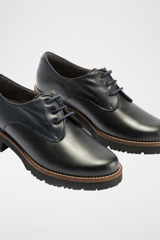 Stringate in pelle nappa - Navy