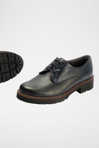 Stringate in pelle nappa - Navy