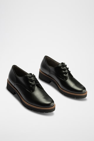 Stringate in pelle nappa - Nero