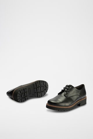 Stringate in pelle nappa - Nero