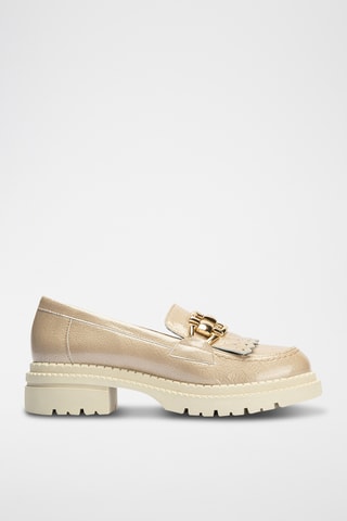 Mocassini in pelle verniciata - Beige