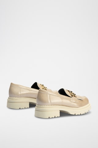 Mocassini in pelle verniciata - Beige