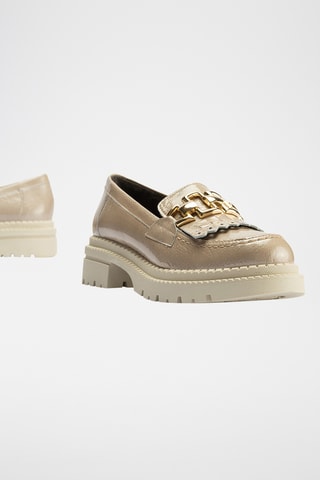 Mocassini in pelle verniciata - Beige