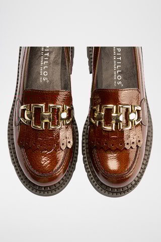 Mocassini in pelle verniciata - Cammello