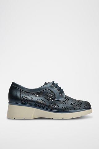 Derbys compensés en cuir - Bleu marine