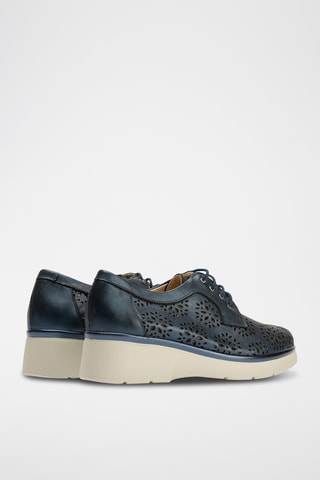 Derbys compensés en cuir - Bleu marine