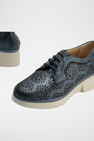 Derbys compensés en cuir - Bleu marine