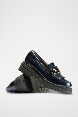 Mocassini in pelle verniciata - Navy