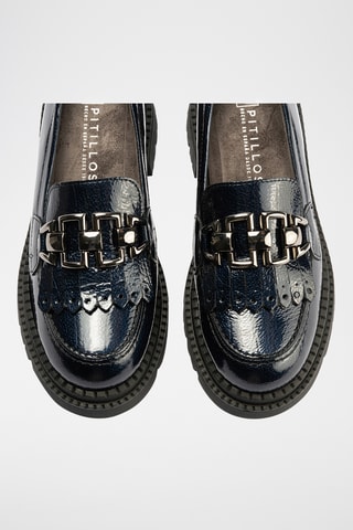 Mocassini in pelle verniciata - Navy