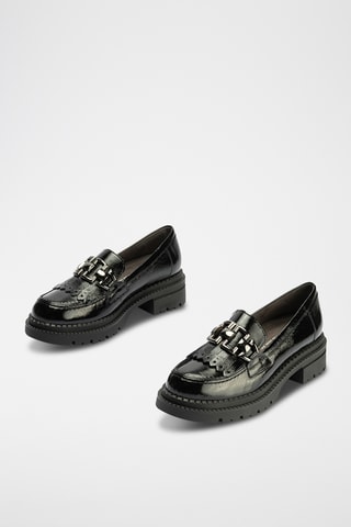 Mocassini in pelle verniciata - Nero