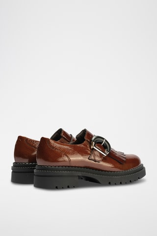 Monk strap in pelle verniciata - Cammello