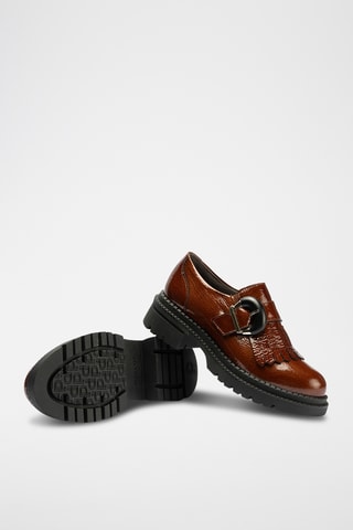 Monk strap in pelle verniciata - Cammello