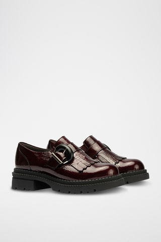Monk strap in pelle verniciata - Bordeaux