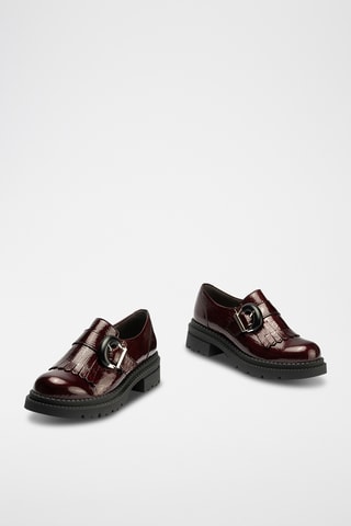 Monk strap in pelle verniciata - Bordeaux