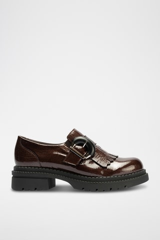 Monk strap in pelle verniciata - Marrone