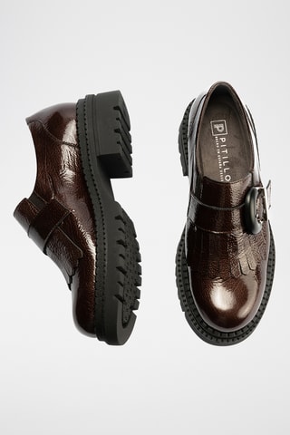 Monk strap in pelle verniciata - Marrone