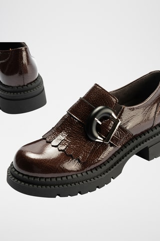 Monk strap in pelle verniciata - Marrone