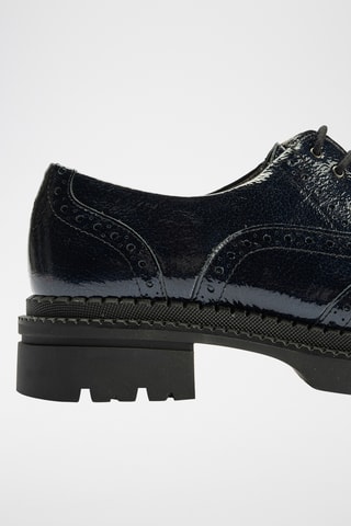 Stringate in pelle verniciata - Navy