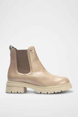 Bottines en cuir verni - Beige