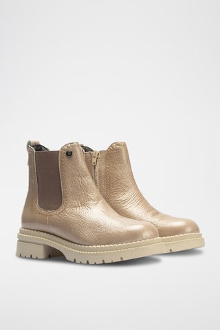 Bottines en cuir verni - Beige