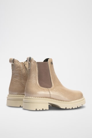 Bottines en cuir verni - Beige