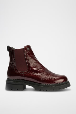 Bottines en cuir verni - Bordeaux