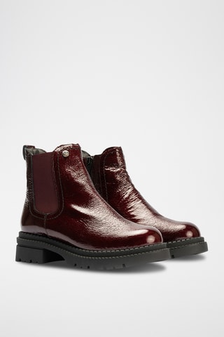 Bottines en cuir verni - Bordeaux