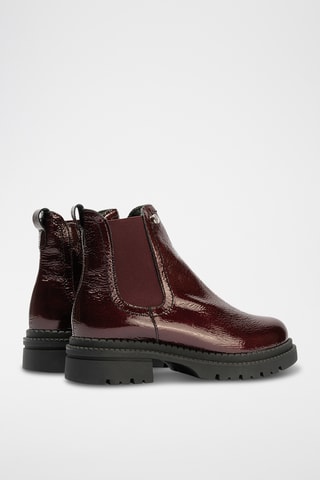 Bottines en cuir verni - Bordeaux