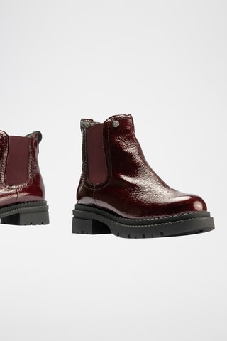 Bottines en cuir verni - Bordeaux