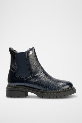 Bottines en cuir verni - Bleu marine