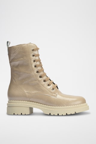 Bottines en cuir verni - Beige