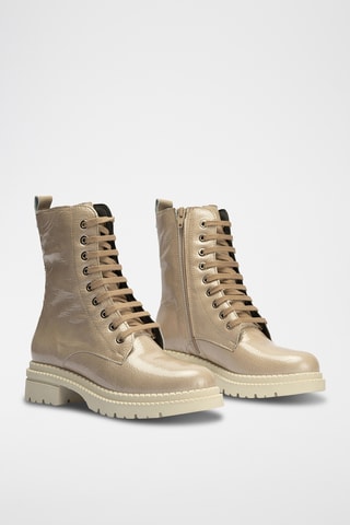 Bottines en cuir verni - Beige