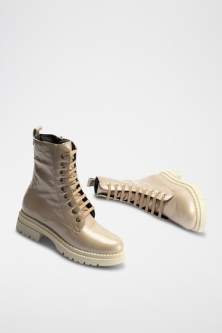 Bottines en cuir verni - Beige