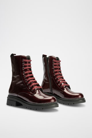 Bottines en cuir verni - Bordeaux