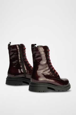 Bottines en cuir verni - Bordeaux