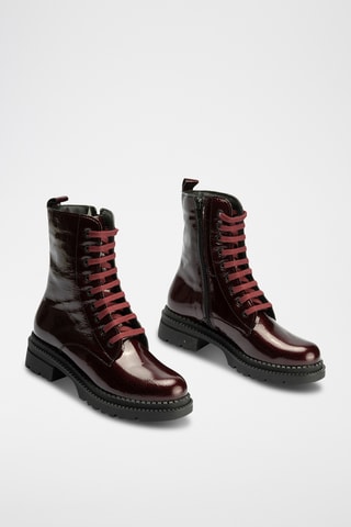 Bottines en cuir verni - Bordeaux
