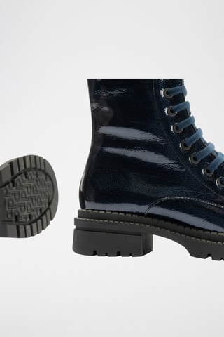 Bottines en cuir verni - Bleu marine