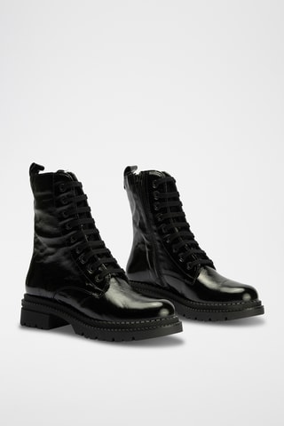 Bottines en cuir verni - Noir
